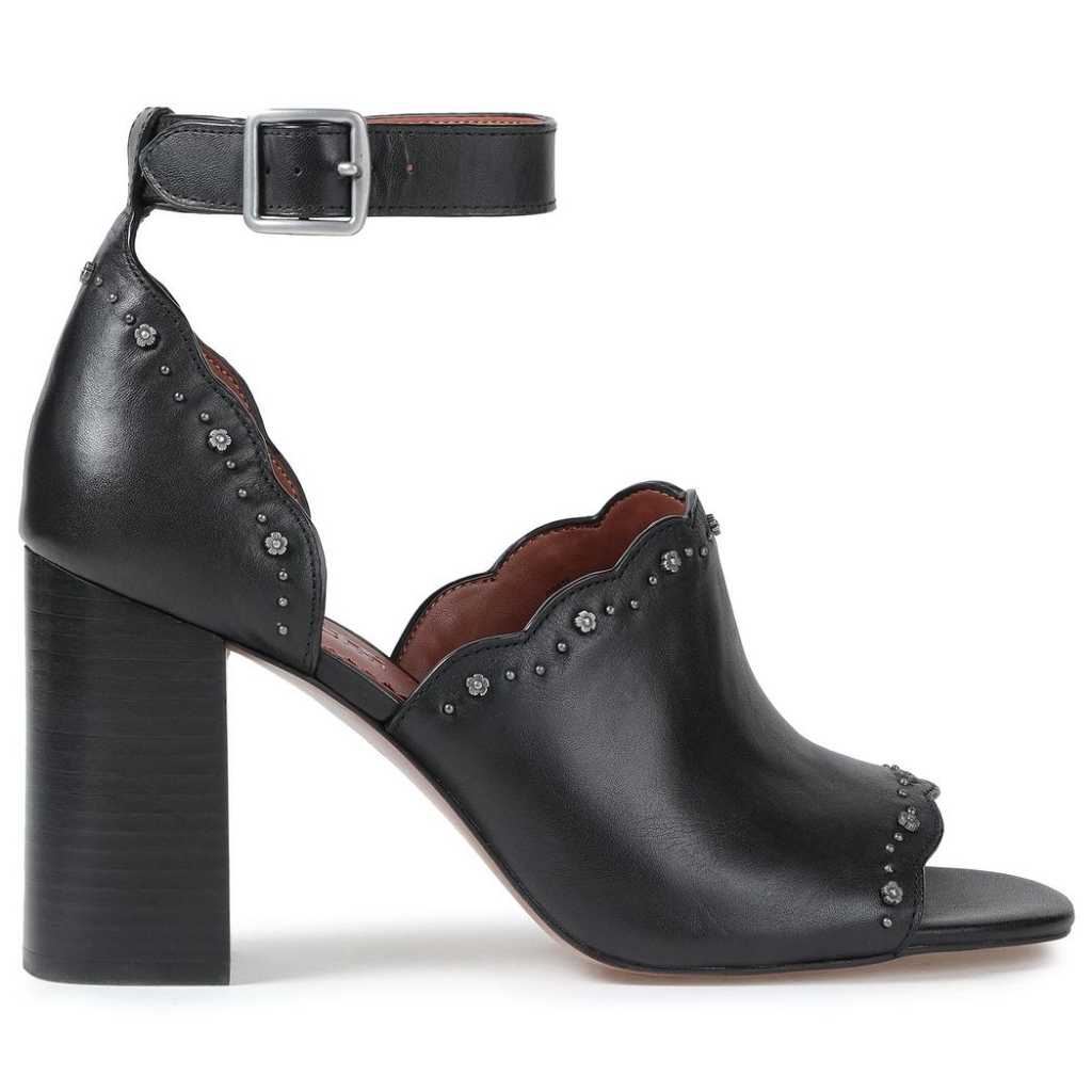 Coach Marnie Block Heel With Tea Rose Studs